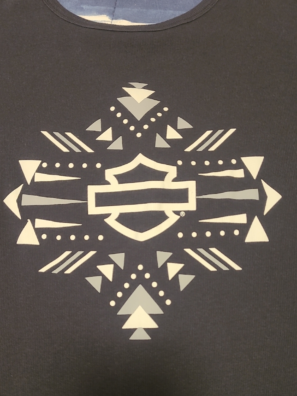 Harley-Davidson Black Cardigan with Aztec/Geometric Design